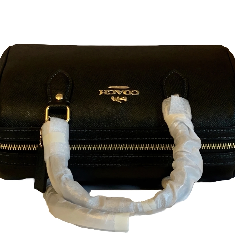 COACH Rowan Satchel Bag Black Refined Pebble Leather (NWT) - Picture 12 of 13